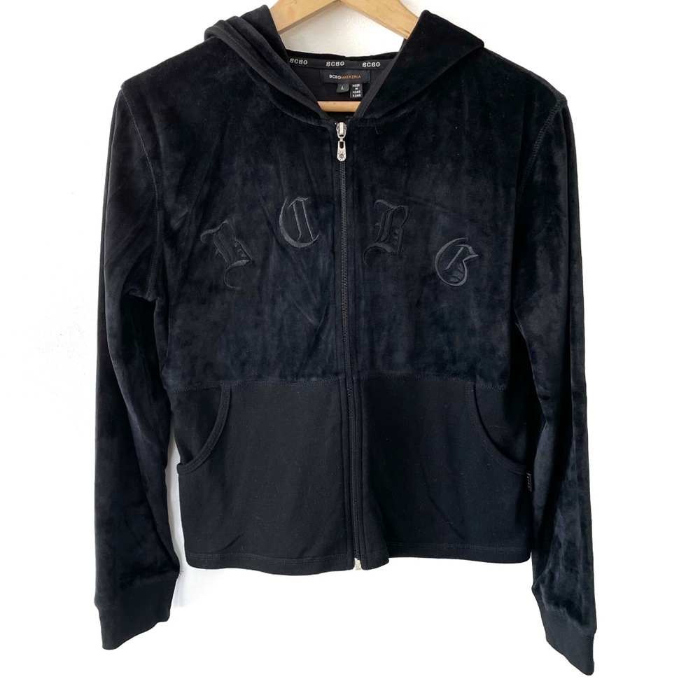 Black Velour BCBG Track Jacket